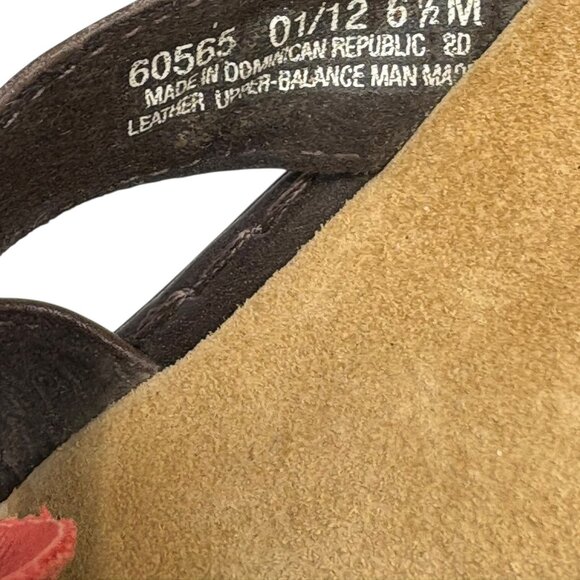 CLARKS BENDABLES‎ Lena Admire Brown Leather Flower Detail Slide Sandals - Picture 4 of 9